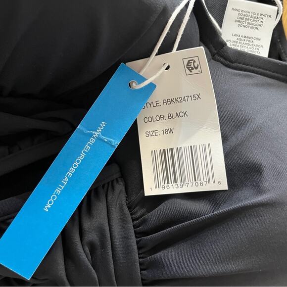 Bleu by Rod Beattie Ruched One Piece swimsuit black - 18W - Picture 10 of 10